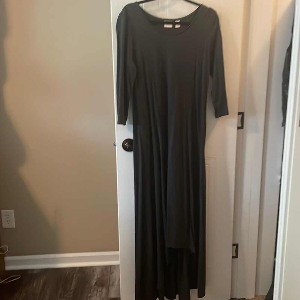 Chico's Black Maxi Dress with 3/4 Sleeves